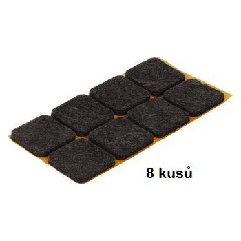 Nábytkové kluzáky filcové čtvercové 20 x 20mm, bílé