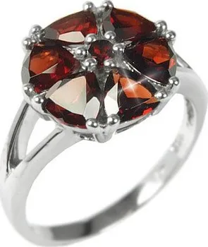 prsten Silvego s přírodním Granátem RSG36051G