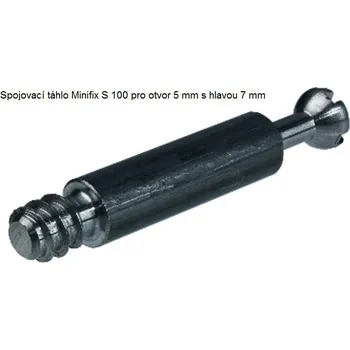 Spojovací táhlo Minifix S 100 pro otvor 5 mm zinkováno, B 24 mm.L15 mm