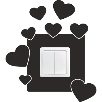 Samolepící dekorace Samolepka pod vypínač Srdíčka (samolepka na zeď)