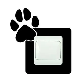 Samolepící dekorace Samolepka pod vypínač Psí tlapka (dekorace na zeď)