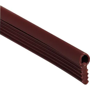 Nábytkové kování Kulatý nábytkový profil s harpunovým perem šedohnědý, 80m