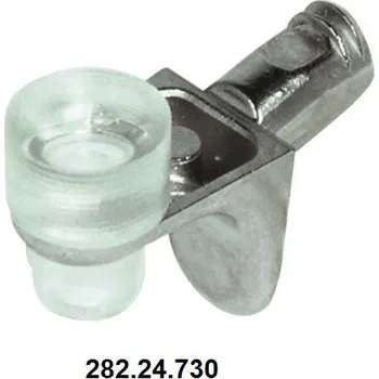 Nábytkové kování Podpěrka skleněných polic ze zinku s úzkou podložkou skla