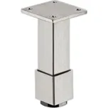 Nábytková noha z nerezu, hranatá s výškovým nastavením výška 80 mm