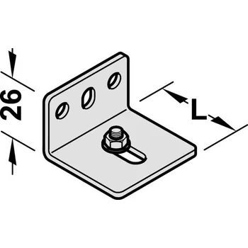 Interiérové dveře Montážní úhelník pro vodící profil délka L 64mm