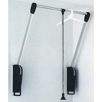 Stahovací věšák pro montáž na stěnu odstín hliník + šedý plast