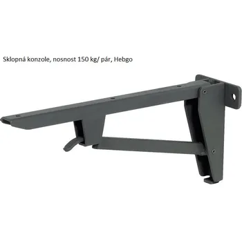 Nábytkové kování Sklopná konzole Hebgo, nosnost 150 kg/pár rozměr A 680 mm