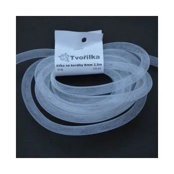 Síťka na korálky (modistická dutinka) 8mm 2,5m bílá