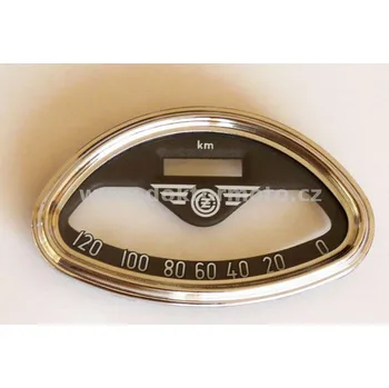 Sklo tachometru 120 km s rámečkem ČZ