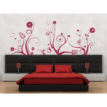 Samolepící dekorace Řada květin samolepka na zeď 60 x 26 cm