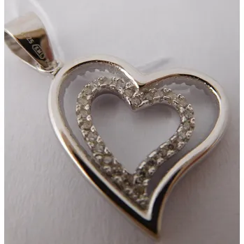 Souprava šperků Krásný stříbrný přívěšek se zirkony - srdíčko 030468600006