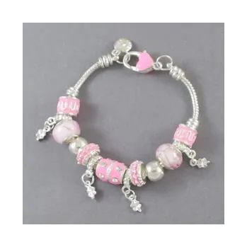 Náramek Elegantní náramek s korálky - světle růžový