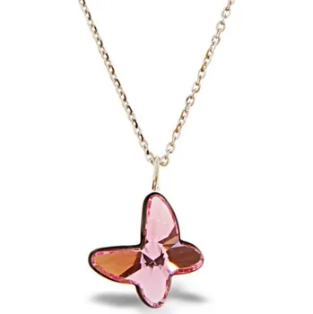 Náhrdelník Náhrdelník Swarovski Elements Butterfly světle růžový N285412LR