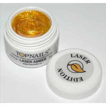 Umělé nehty topnails - barevný UV gel LASER AMBER 5g (color gel)