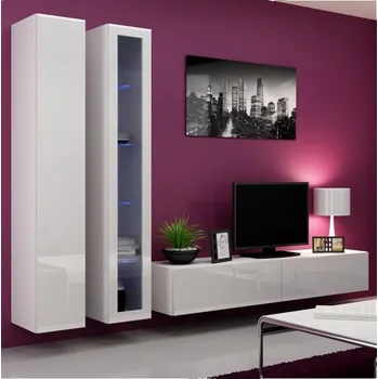 Obývací stěna Cama Meble  Vigo 3 bílá/bílý lesk