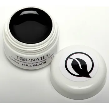 Umělé nehty topnails - barevný UV gel FULL BLACK 5g (color gel)