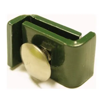 Příslušenství pro plot Spojka panelu L Zn+komaxit se šroubkem zelená (nekonečný spoj panelů)