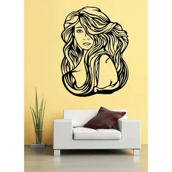 Samolepící dekorace Samolepka na zeď Dívka - salon (dekorace na zeď)