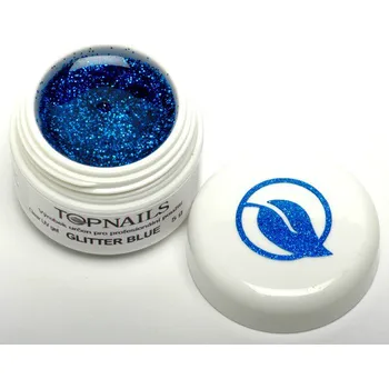 Lak na nehty topnails - barevný UV gel GLITTER BLUE 5g (color gel)