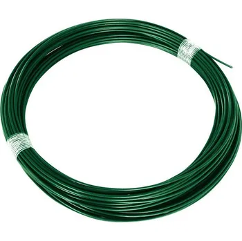 Příslušenství pro plot Napínací drát Zn+PVC 3,5 zelený RAL 6005 na váhu (4,5 kg/100 m)