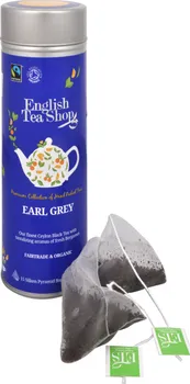 Čaj English Tea Shop Černý čaj Earl Grey s bergamotem - plechovka s 15 bioodbouratelnými pyramidkami