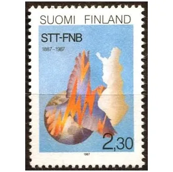 Poštovní známka Posti Finland (1987) MiNr. 1034 ** - Finsko - 100. Finská tisková agentura (STT / FNB)
