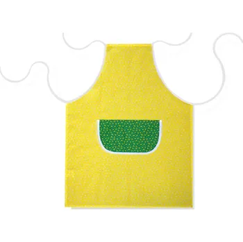 Kuchyňská zástěra Zástěra žlutá se zelenou kapsou