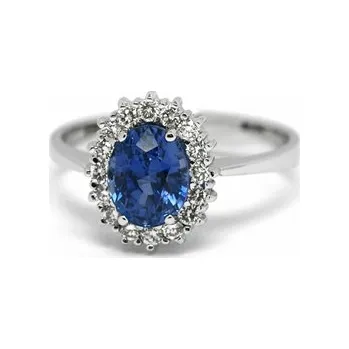 Prsten Luxusní diamantový prsten s modrým safírem (1,813ct) 585/2,95 gr J-22139-13 ( J-22139-13)