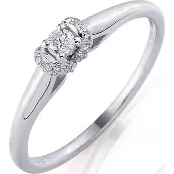 Prsten Zásnubní prsten s diamantem, bílé zlato brilianty 3860844-0-53-99 (3860844-0-53-99)
