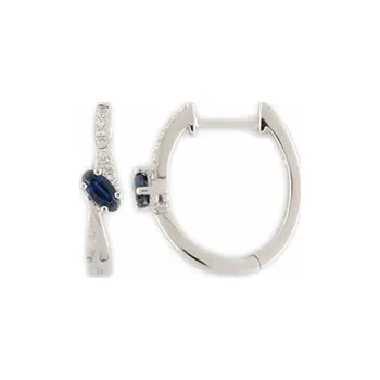 Náušnice Diamantové náušnice, bílé zlato briliant, safír (3880510-0-0-92)