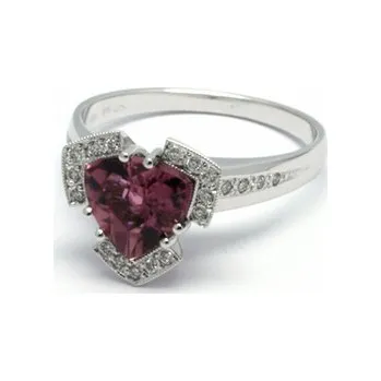 Prsten Luxusní diamantový prsten s červeným turmalínem 585/4,32 gr J-21615-12 (J-21615-12)