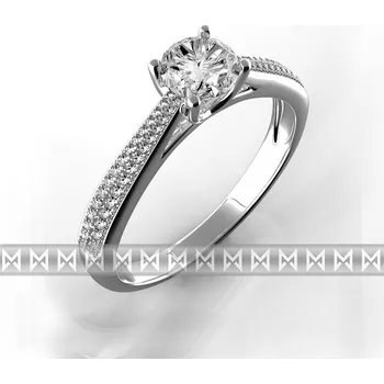 Prsten Luxusní zásnubní prsten s diamanty Adriana, bílé zlato 3860603 - vel. 54 (3860603-0-54-99)