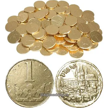 Čokoláda Zlatá čokoládová mince 1 Kč - 250g