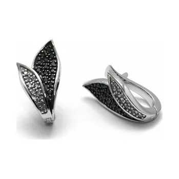 Prsten Zlaté náušnice s černými pravými diamanty 585/4,65 gr J-22187-13 (J-22187-13)