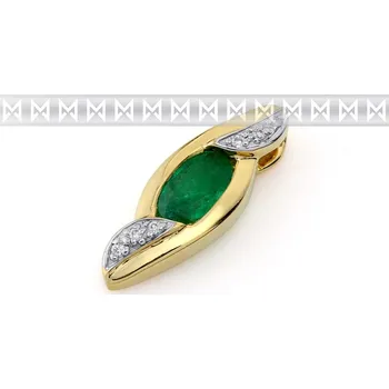 Prsten Přívěs s diamantem, žluté zlato briliant, smaragd (emerald) s diamanty (3820687-5-0-96)