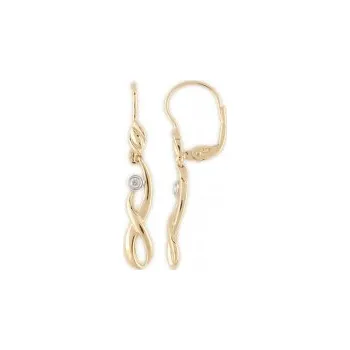 Prsten Visací diamantové náušnice, žluté zlato brilianty (2ks diamant) 585/2,90 gr (3830248-0-0-99)