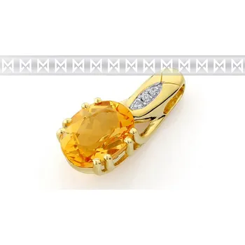 Prsten Diamantové zlatý přívěsek s citrínem ze žlutého zlata a diamanty 3820674-5-0-80 (3820674-5-0-80)