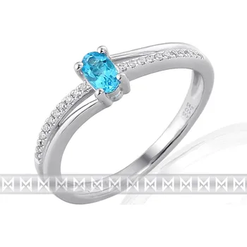Prsten Luxusní diamantový zlatý prsten s modrým topazem (blue topaz) 3861133-0-54-93 (3861133-0-54-93)