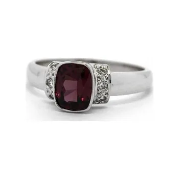 Prsten Diamantový prsten s přírodním rodolitem (1,682ct) 585/3,79 gr J-22591-13 ( J-22591-13)