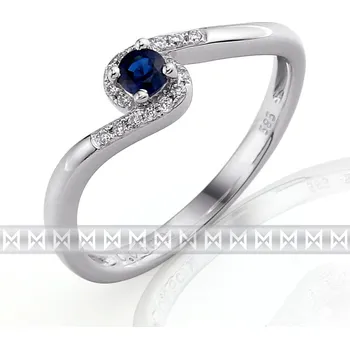 Prsten Luxusní prsten s diamanty a modrým přírodním safírem 3861128 585/1,85gr (3861128-0-52-92)