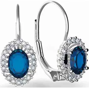 Náušnice Diamantové náušnice s pravými diamanty a přírodními modrými safíry 3880120 (3880120-0-0-92)