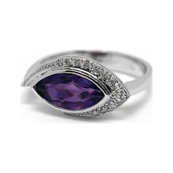 Prsten Diamantový prsten s brazilským ametystem (1,714ct) 585/3,75 gr J-22462-13 ( J-22462-13)