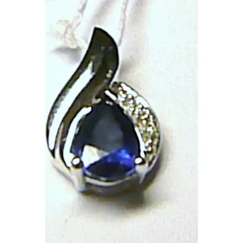 Prsten Klenoty Budín Luxusní diamantový přívěsek z bílého zlata s diamanty a modrým safírem 387-0723.0.00.92 (Klenoty Budín Luxusní diamantový přívěsek z bílého zlata s diamanty a modrým safírem 387-0723.0.00.92)