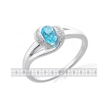 Prsten Klenoty Budín Diamantový prstýnek z bílého zlata se světle modrým topazem 585/2,85 gr 3861939 (Klenoty Budín Diamantový prstýnek z bílého zlata se světle modrým topazem 585/2,85 gr 3861939)