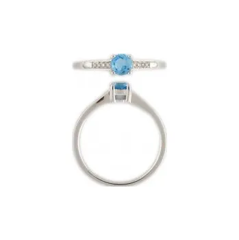 Prsten Klenoty Budín Prsten s diamantem, bílé zlato briliant, modrý topaz (blue topaz) 3861564-0-54-93 (Klenoty Budín Prsten s diamantem, bílé zlato briliant, modrý topaz (blue topaz) 3861564-0-54-93)