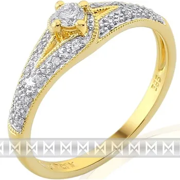 Prsten Luxusní zásnubní zlatý diamantový prsten posetý pravými brilianty 3811841 (3811841-5-54-99)