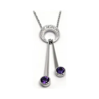 Prsten Diamantový zlatý přívěsek s fialovým ametystem 585/3,49 gr J-21294-12 (J-21294-12)