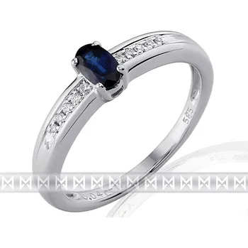 Prsten Luxusní prsten s diamanty a modrým přírodním safírem 3861143 585/2,6gr (3861143-0-56-92)