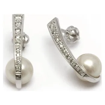 Prsten Diamantové náušnice s přírodními perlami a diamanty 585/2,97 gr J-22576-13 (J-22576-13)