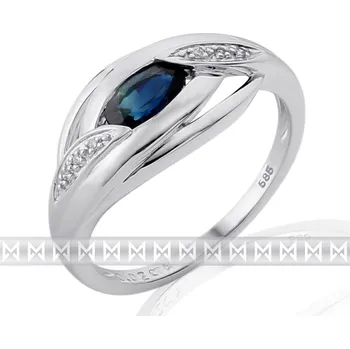 Prsten Prsten s diamantem, bílé zlato briliant, safír 3861918-0-54-92 (3861918-0-54-92)